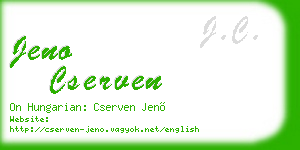 jeno cserven business card